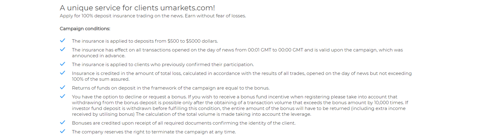 Umarkets Review insurance campaign Umarkets Review insurance campaign